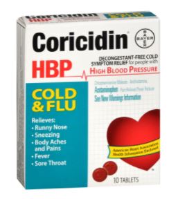 CORICIDIN COLD FLU HBP TBLT DECONGEST FREE 10/PK - Cold & Flu Relief